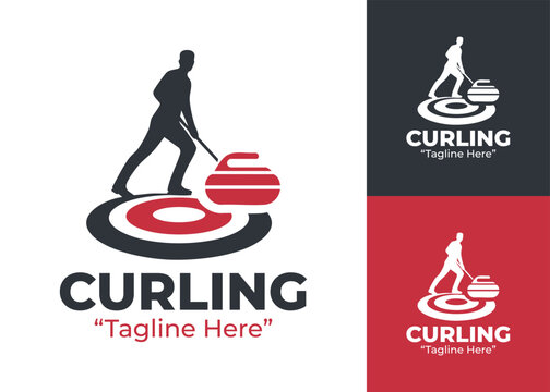 Curling Logo Bold and Strong Sports Identity