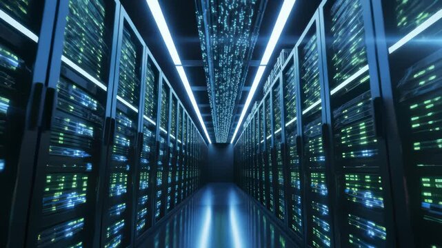 Data Center Servers Transferring Data in Modern Network Environment