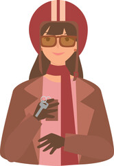 Woman riding illustration.