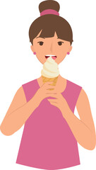 Eating Ice Cream illustration.