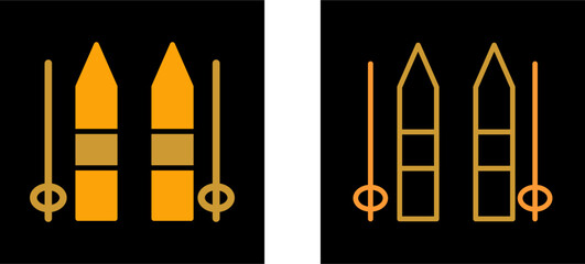 Ski Sticks Vector Icon