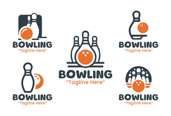 5 Bowling Logo Set Fun and Competitive Sports Branding Collection