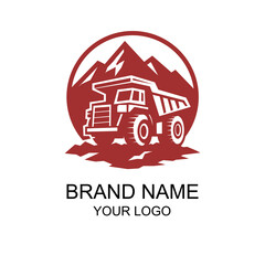Dump truck logo industrial de...