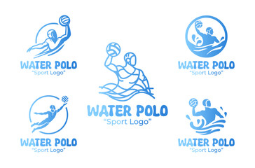 5 Water Polo Sport Logo Set Bold and Competitive Sports Branding Collection