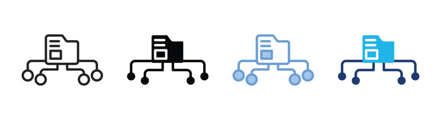 Folder icon set multiple style collection