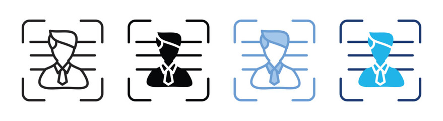 Face id icon set multiple style collection