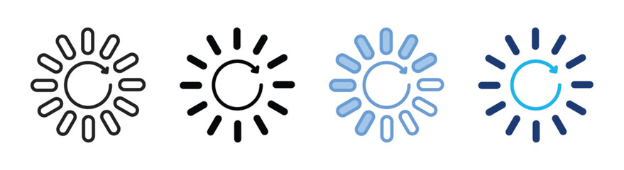 Processing icon set multiple style collection