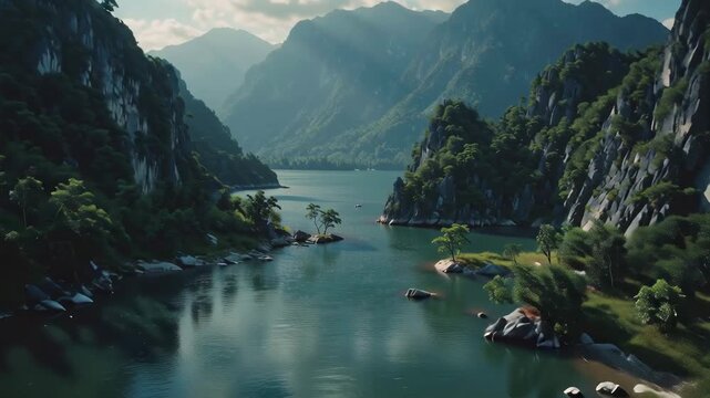 Halong Bay Vietnam Scenic Landscape, Limestone Karsts, Turquoise Water