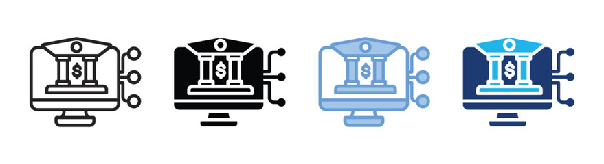 Government icon set multiple style collection