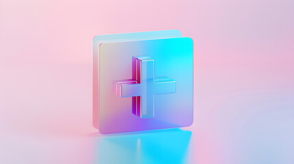 Obraz premium 3d Isometric Pastel gradient icon folder