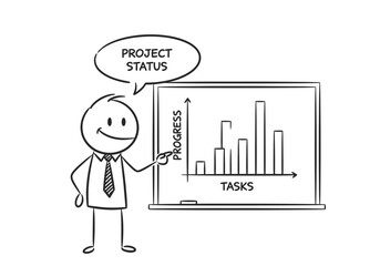 Project Status Presentation Line Art