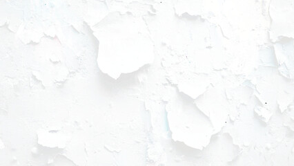 wall texture with white shabby stucco, plaster. Red and white brickwall background, white stonewall surface. Plastered wall with white uneven stucco with cracks and damages.