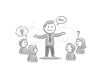 Business Team Presentation and Training Illustration