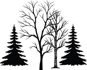 Obraz premium vector silhouettes of trees