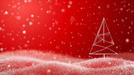 Christmas tree decorated with stars and snowflakes for a festive winter holiday celebration