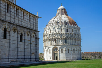 Cathedral and the Baptistery in Pisa. Italy. Horizontally. 