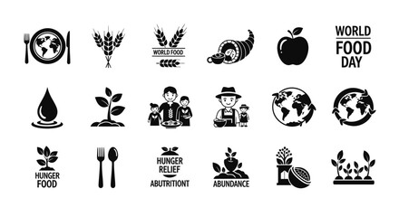 Fototapeta premium World Food Day Icons Collection Stock Photography.