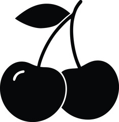 Summer fruit icon vector graphic, sweet cherry symbol for healthy eating, nutrition, or fresh food theme