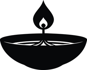 Diya graphic for t-shirt design, vector illustration for diwali merchandise or festive apparel