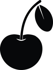 Cherry fruit icon vector illustration, simple modern fruit silhouette graphic