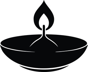 Happy Diwali greeting card element, decorative diya graphic for social media post or festival banner