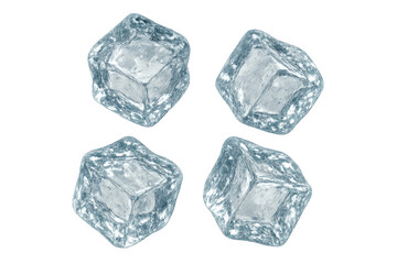 Obraz premium Ice cubes shining with cool blue tones, bringing frost and refreshment to any beverage or project. Transparent background