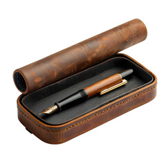 Luxury Fountain Pen in Leather Case Gift Set Writing Instrument Craftsmanship Stationery Elegant