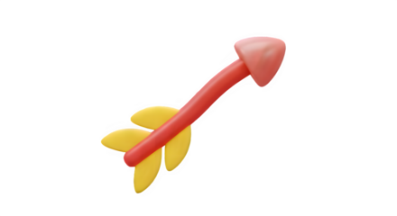 red plastic arrow isolated