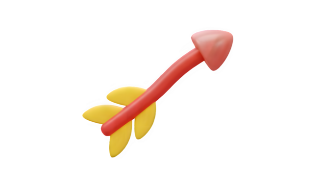 red plastic arrow isolated