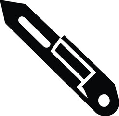 Silhouette of a utility knife depicts a simple tool for cutting tasks effectively
