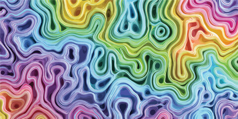 Astratto sfondo colorato con linee curve e sfumature arcobaleno, un effetto visivo dinamico e moderno.