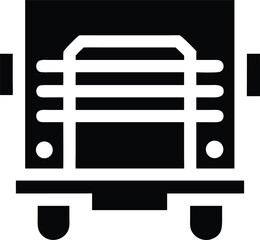 Rear view of black truck icon offers simple transportation symbol representation