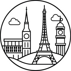 Obraz premium paris eiffel tower vector