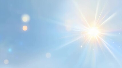 Bright Sunlight Bursting Through Clear Blue Sky with Subtle Lens Flares and Bokeh Effects on a Sunny Day - Powered by Adobe