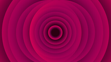 Vibrant abstract background featuring layered concentric circles in deep red and magenta tones, creating a glowing tunnel effect with smooth gradients and modern visual depth.