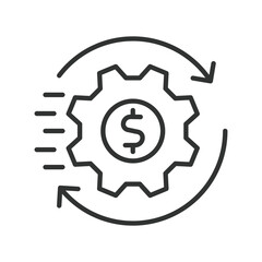 Lean icon in line design. lean, process, agile, efficiency, improvement, optimization, workflow on white background vector. Lean editable stroke icon