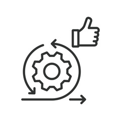 Release icon in line design. release, update, version, product, delivery, agile, development on white background vector. Release editable stroke icon