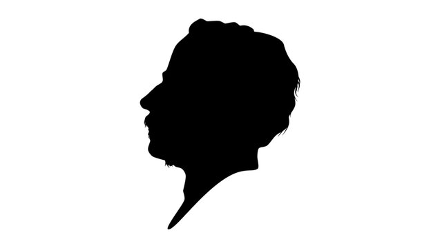 Jean Henri Dunant portrait, black isolated silhouette