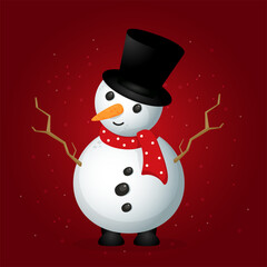 holiday postcard. Postcard with snowman
