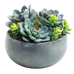 Echeveria Elegans a Flourishing Collection of Succulents in Spherical Textured Light Grey Concrete