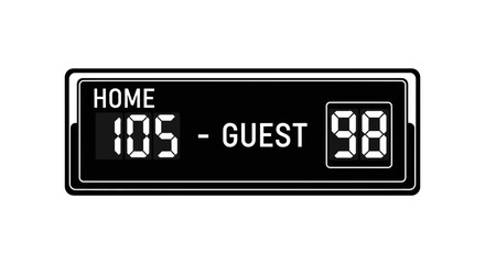 Scoreboard illustration showing home and guest team scores