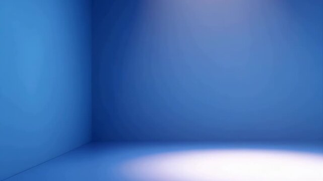 Empty Blue Room With Soft Spotlight Lighting Creating A Moody Ambiance