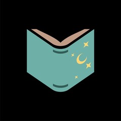 Naklejka premium Magic book icon isolated on black background