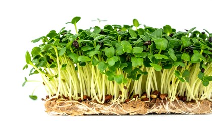 Fresh and Vibrant Microgreens - A Close-Up of Healthy Sprouts.