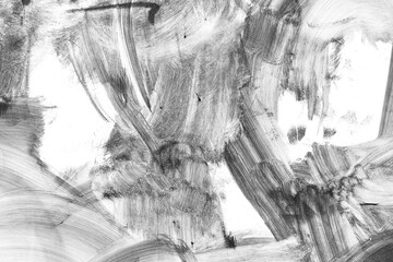 Monochrome abstract texture with dynamic brush strokes in black and white. Modern art, 2000s style, bold fluid lines. Posters, backgrounds, digital artworks, contemporary designs.