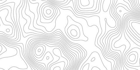 Abstract white and black contour line pattern, resembling a topographic map. The overall style should be minimalistic, modern, and artistic. wavy topographic map and curved line background.