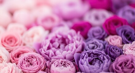 A vibrant bouquet of pink and purple roses with a gradient effect.