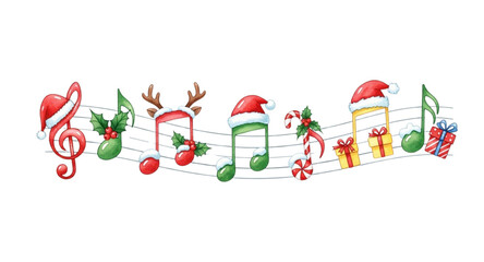 Christmas theme music notes