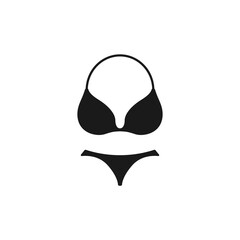 Women bikini flat vector illustration. Female stylish swimwear. Fashion swimsuit