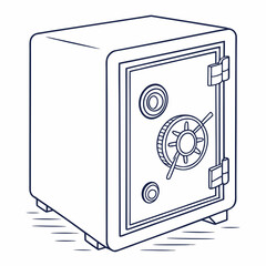 Illustration of a safe box isolated on, a secure container for storing valuables, money, and important documents, providing protection against theft